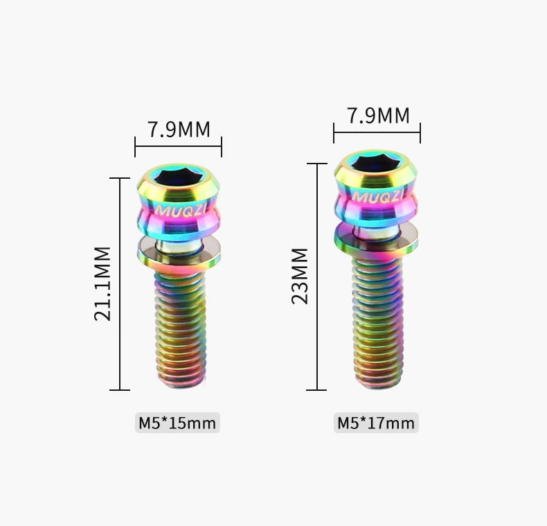 6PCS Titanium Bolts M5x15 M5x17 For E-bikes