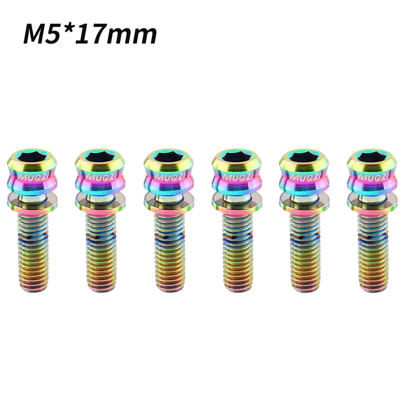 6PCS Titanium Bolts M5x15 M5x17 For E-bikes