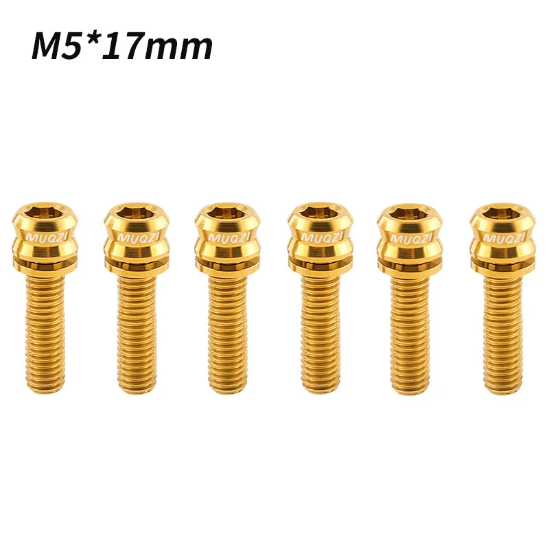 6PCS Titanium Bolts M5x15 M5x17 For E-bikes