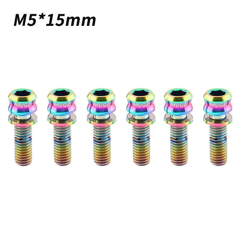 6PCS Titanium Bolts M5x15 M5x17 For E-bikes