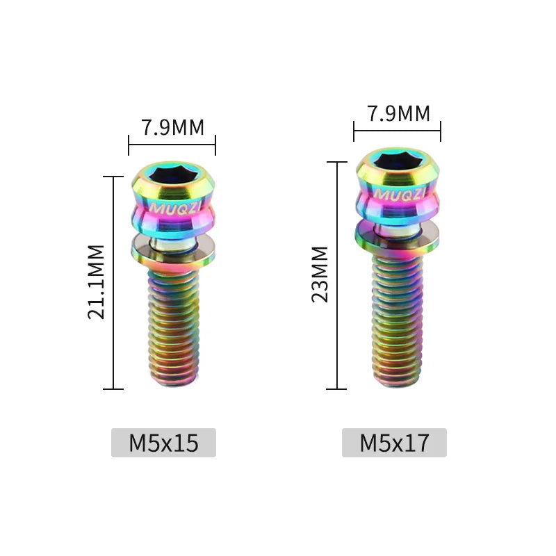 6PCS Titanium Bolts M5x15 M5x17 For E-bikes