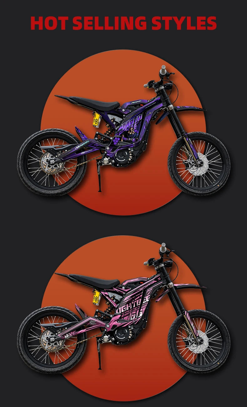 For 2025 Surron Light Bee X Motorcycle Full Body Graphic Decals.
