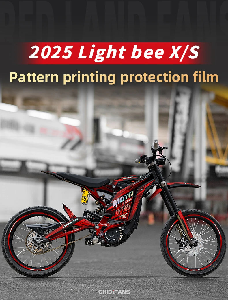 For 2025 Surron Light Bee X Motorcycle Full Body Graphic Decals.
