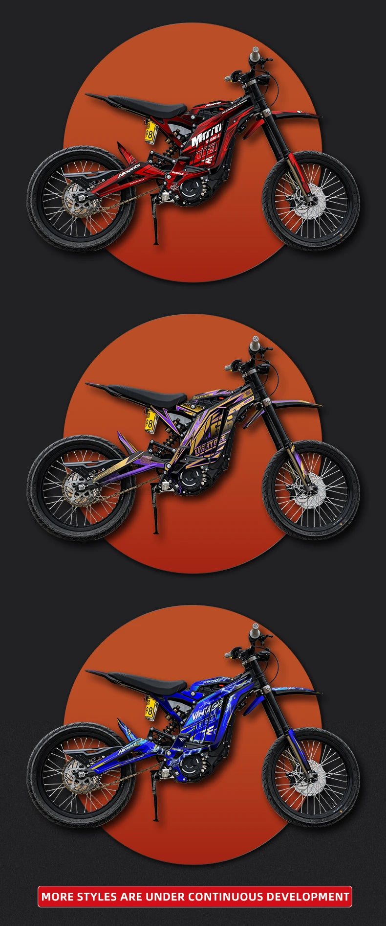 For 2025 Surron Light Bee X Motorcycle Full Body Graphic Decals.